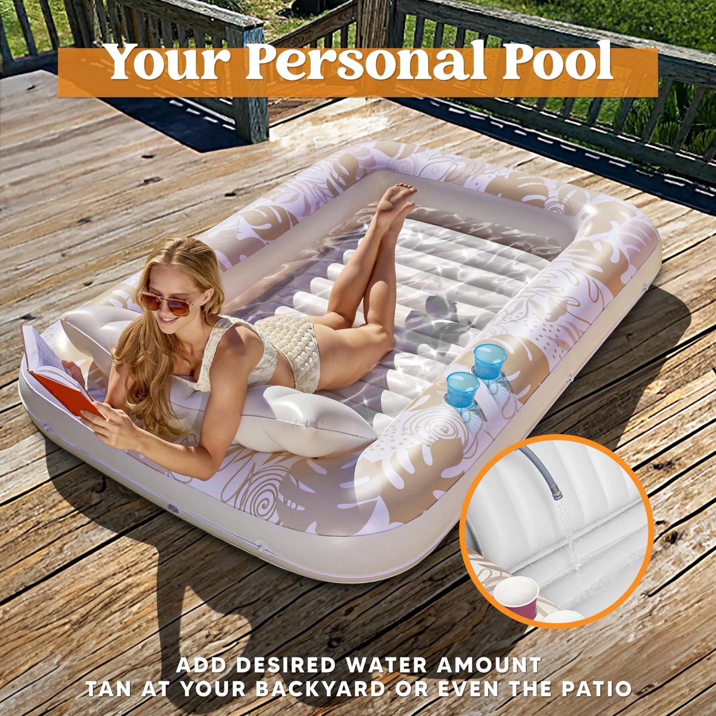 Piscine de bronzage gonflable pour adultes