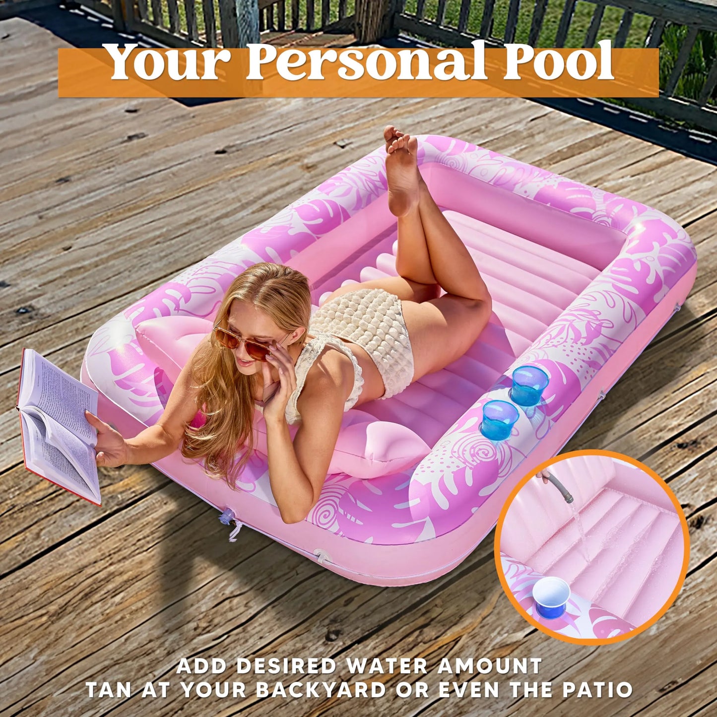 Piscine de bronzage gonflable pour adultes